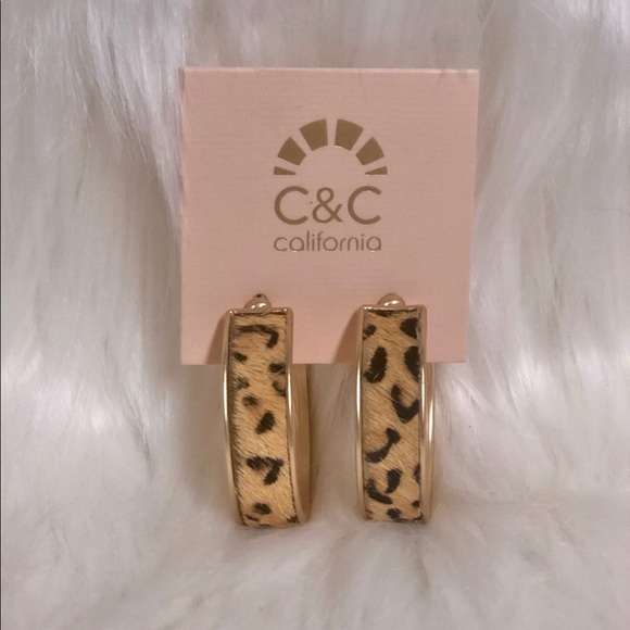 C&C California Jewelry - NWT C&C California Animal Print Hoop Earrings
